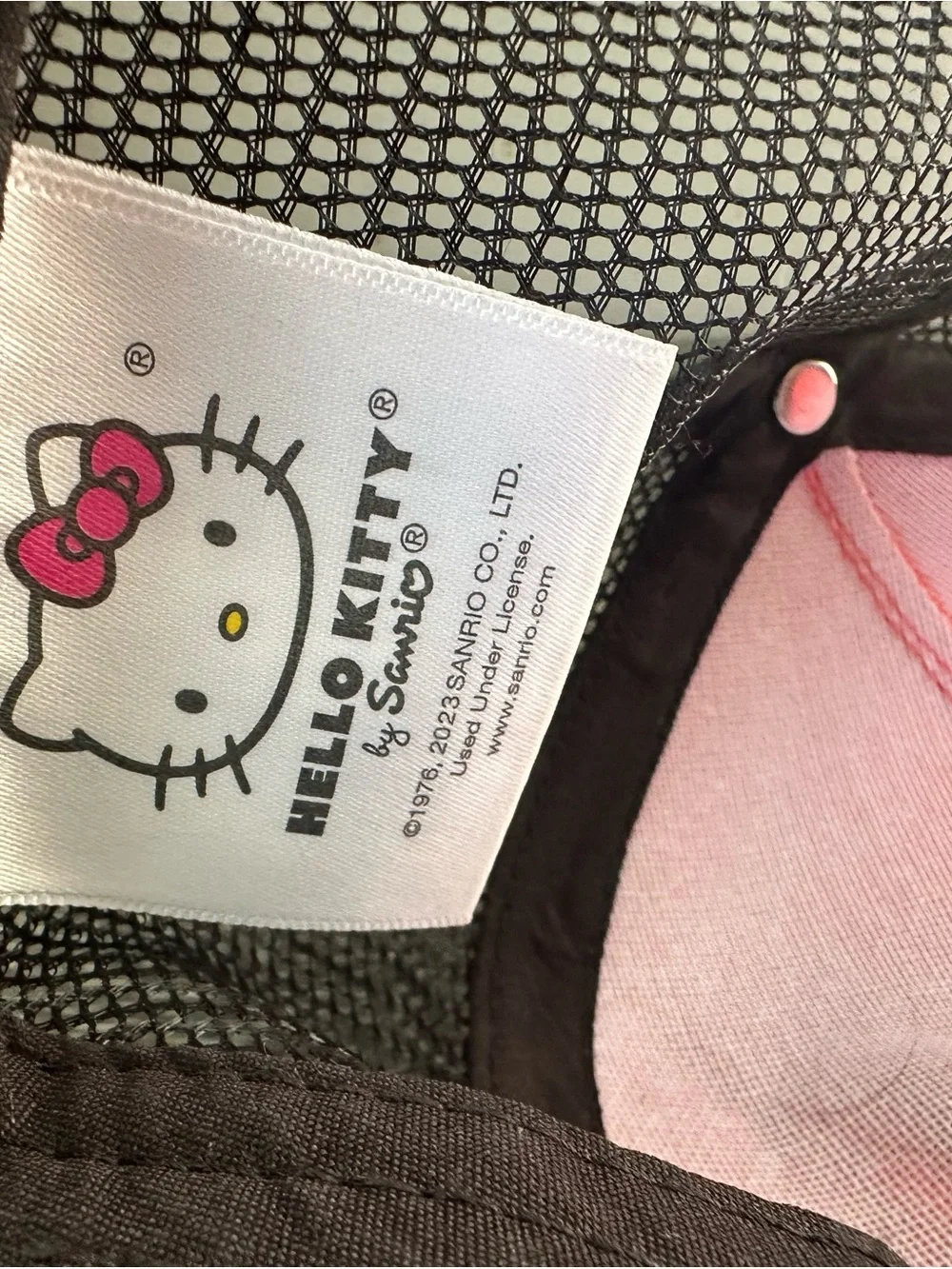 Hello Kitty Girls Red Black Mesh Trucker Snapback Hat Adjustable Sanrio Cap